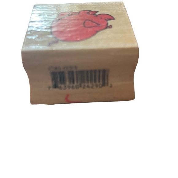 PIG TAIL HOG FARM ANIMAL Nature Wildlife wood mount Craft RUBBER STAMP. - Picture 3 of 5